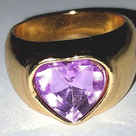 Vintage Purple dolly gemstone ring sz 7 - Picture 2 of 6
